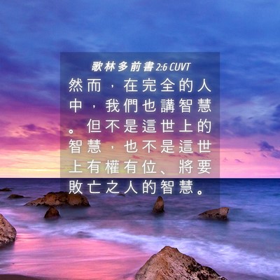 Picture 04 - 歌 林 多 前 書 2:6 CUVT - 然 而 ， 在 完 全 的 人 中 ， 我 們 - Bible Verse Picture