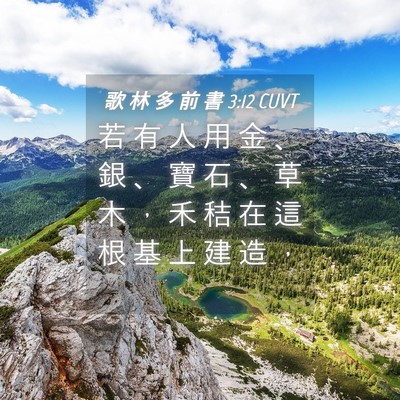 Picture 04 - 歌 林 多 前 書 3:12 CUVT - 若 有 人 用 金 、 銀 、 寶 石 、 草 - Bible Verse Picture