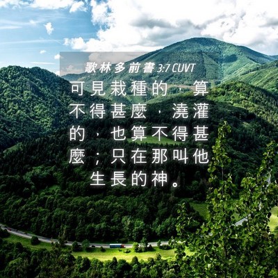 Picture 04 - 歌 林 多 前 書 3:7 CUVT - 可 見 栽 種 的 ， 算 不 得 甚 麼 ， - Bible Verse Picture