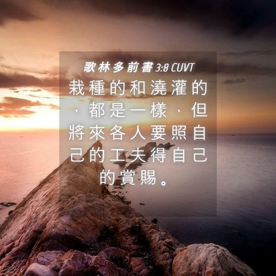 Picture 04 - 歌 林 多 前 書 3:8 CUVT - 栽 種 的 和 澆 灌 的 ， 都 是 一 樣 - Bible Verse Picture