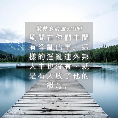 Picture 04 - 歌 林 多 前 書 5:1 CUVT - 風 聞 在 你 們 中 間 有 淫 亂 的 事 - Bible Verse Picture