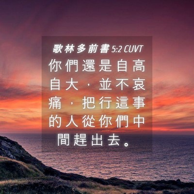 Picture 04 - 歌 林 多 前 書 5:2 CUVT - 你 們 還 是 自 高 自 大 ， 並 不 哀 - Bible Verse Picture