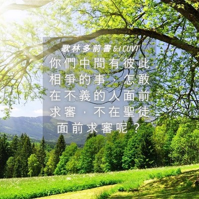Picture 04 - 歌 林 多 前 書 6:1 CUVT - 你 們 中 間 有 彼 此 相 爭 的 事 ， - Bible Verse Picture