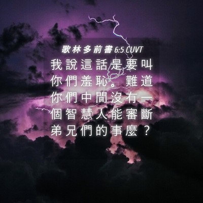 Picture 04 - 歌 林 多 前 書 6:5 CUVT - 我 說 這 話 是 要 叫 你 們 羞 恥 。 - Bible Verse Picture