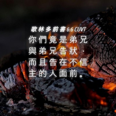 Picture 04 - 歌 林 多 前 書 6:6 CUVT - 你 們 竟 是 弟 兄 與 弟 兄 告 狀 ， - Bible Verse Picture
