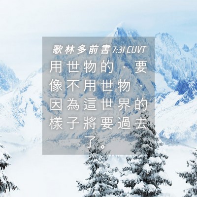 Picture 04 - 歌 林 多 前 書 7:31 CUVT - 用 世 物 的 ， 要 像 不 用 世 物 ， - Bible Verse Picture