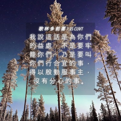Picture 04 - 歌 林 多 前 書 7:35 CUVT - 我 說 這 話 是 為 你 們 的 益 處 ， - Bible Verse Picture