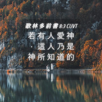 Picture 04 - 歌 林 多 前 書 8:3 CUVT - 若 有 人 愛 神 ， 這 人 乃 是 神 所 - Bible Verse Picture