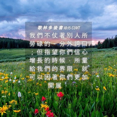 Picture 04 - 歌 林 多 後 書 10:15 CUVT - 我 們 不 仗 著 別 人 所 勞 碌 的 ， - Bible Verse Picture