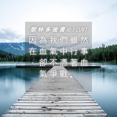 Picture 04 - 歌 林 多 後 書 10:3 CUVT - 因 為 我 們 雖 然 在 血 氣 中 行 事 - Bible Verse Picture