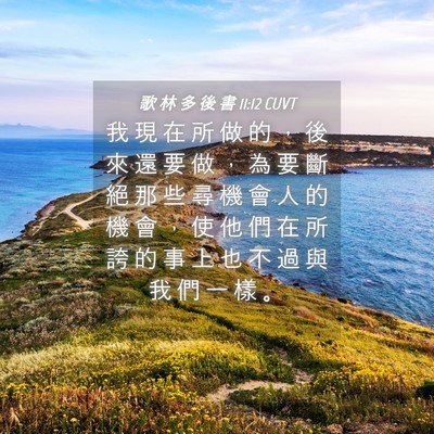 Picture 04 - 歌 林 多 後 書 11:12 CUVT - 我 現 在 所 做 的 ， 後 來 還 要 做 - Bible Verse Picture