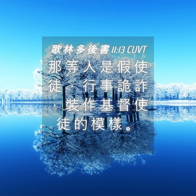 Picture 04 - 歌 林 多 後 書 11:13 CUVT - 那 等 人 是 假 使 徒 ， 行 事 詭 詐 - Bible Verse Picture