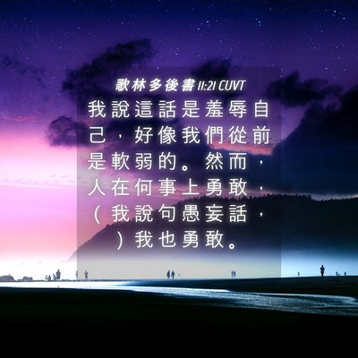 Picture 04 - 歌 林 多 後 書 11:21 CUVT - 我 說 這 話 是 羞 辱 自 己 ， 好 像 - Bible Verse Picture