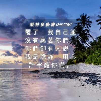 Picture 04 - 歌 林 多 後 書 12:16 CUVT - 罷 了 ， 我 自 己 並 沒 有 累 著 你 - Bible Verse Picture