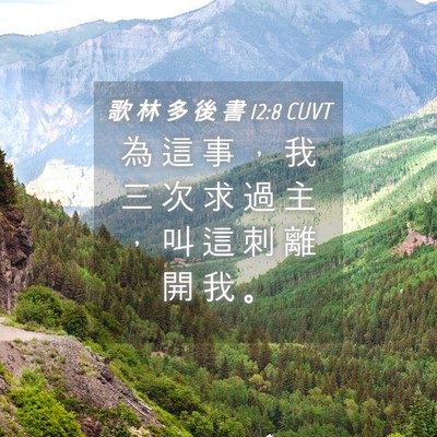 Picture 04 - 歌 林 多 後 書 12:8 CUVT - 為 這 事 ， 我 三 次 求 過 主 ， 叫 - Bible Verse Picture