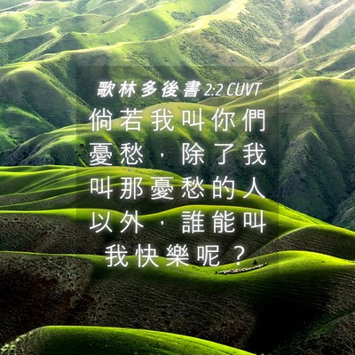 Picture 04 - 歌 林 多 後 書 2:2 CUVT - 倘 若 我 叫 你 們 憂 愁 ， 除 了 我 - Bible Verse Picture