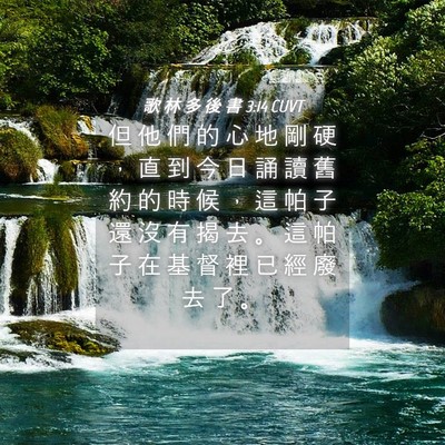 Picture 04 - 歌 林 多 後 書 3:14 CUVT - 但 他 們 的 心 地 剛 硬 ， 直 到 今 - Bible Verse Picture