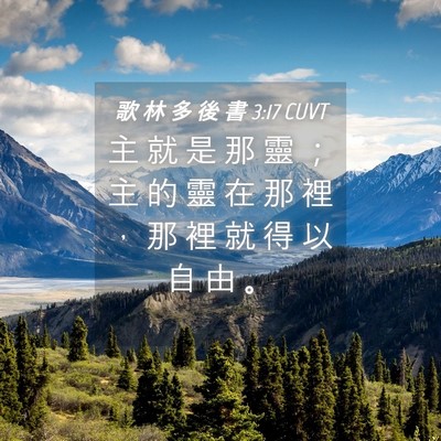 Picture 04 - 歌 林 多 後 書 3:17 CUVT - 主 就 是 那 靈 ； 主 的 靈 在 那 裡 - Bible Verse Picture