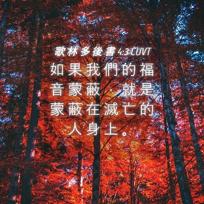 Picture 04 - 歌 林 多 後 書 4:3 CUVT - 如 果 我 們 的 福 音 蒙 蔽 ， 就 是 - Bible Verse Picture