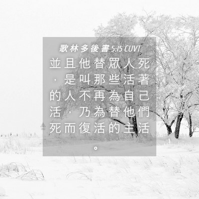 Picture 04 - 歌 林 多 後 書 5:15 CUVT - 並 且 他 替 眾 人 死 ， 是 叫 那 些 - Bible Verse Picture