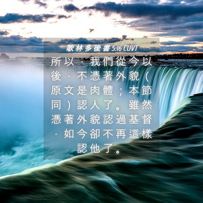 Picture 04 - 歌 林 多 後 書 5:16 CUVT - 所 以 ， 我 們 從 今 以 後 ， 不 憑 - Bible Verse Picture
