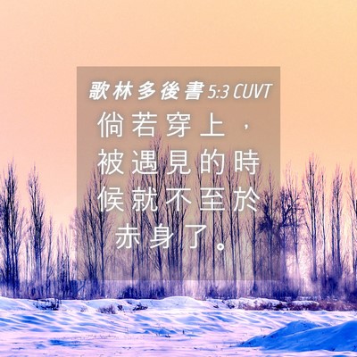 Picture 04 - 歌 林 多 後 書 5:3 CUVT - 倘 若 穿 上 ， 被 遇 見 的 時 候 就 - Bible Verse Picture