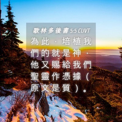 Picture 04 - 歌 林 多 後 書 5:5 CUVT - 為 此 ， 培 植 我 們 的 就 是 神 ， - Bible Verse Picture
