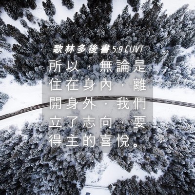 Picture 04 - 歌 林 多 後 書 5:9 CUVT - 所 以 ， 無 論 是 住 在 身 內 ， 離 - Bible Verse Picture