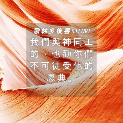 Picture 04 - 歌 林 多 後 書 6:1 CUVT - 我 們 與 神 同 工 的 ， 也 勸 你 們 - Bible Verse Picture