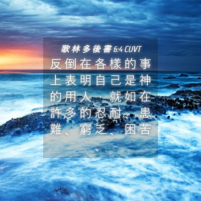 Picture 04 - 歌 林 多 後 書 6:4 CUVT - 反 倒 在 各 樣 的 事 上 表 明 自 己 - Bible Verse Picture