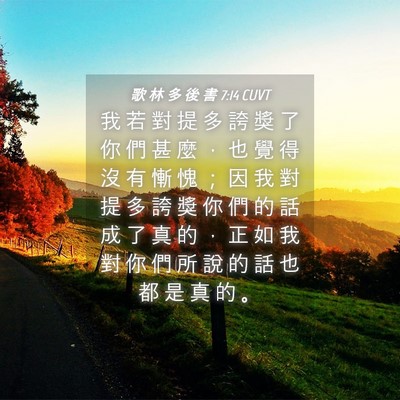 Picture 04 - 歌 林 多 後 書 7:14 CUVT - 我 若 對 提 多 誇 獎 了 你 們 甚 麼 - Bible Verse Picture