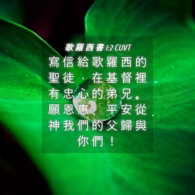Picture 04 - 歌 羅 西 書 1:2 CUVT - 寫 信 給 歌 羅 西 的 聖 徒 ， 在 基 - Bible Verse Picture