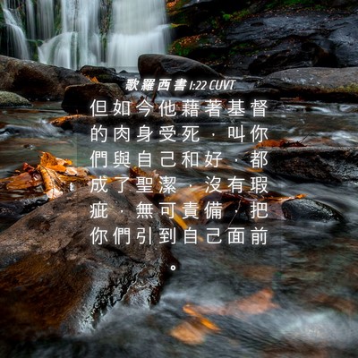 Picture 04 - 歌 羅 西 書 1:22 CUVT - 但 如 今 他 藉 著 基 督 的 肉 身 受 - Bible Verse Picture