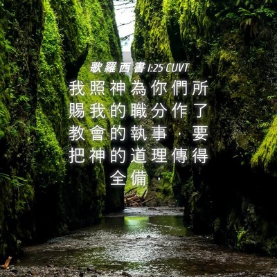 Picture 04 - 歌 羅 西 書 1:25 CUVT - 我 照 神 為 你 們 所 賜 我 的 職 分 - Bible Verse Picture