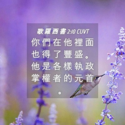 Picture 04 - 歌 羅 西 書 2:10 CUVT - 你 們 在 他 裡 面 也 得 了 豐 盛 。 - Bible Verse Picture