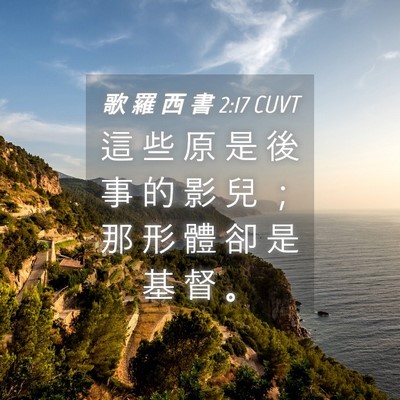 Picture 04 - 歌 羅 西 書 2:17 CUVT - 這 些 原 是 後 事 的 影 兒 ； 那 形 - Bible Verse Picture