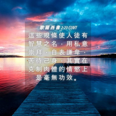 Picture 04 - 歌 羅 西 書 2:23 CUVT - 這 些 規 條 使 人 徒 有 智 慧 之 名 - Bible Verse Picture