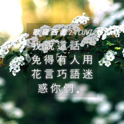 Picture 04 - 歌 羅 西 書 2:4 CUVT - 我 說 這 話 ， 免 得 有 人 用 花 言 - Bible Verse Picture