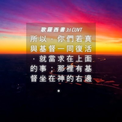 Picture 04 - 歌 羅 西 書 3:1 CUVT - 所 以 ， 你 們 若 真 與 基 督 一 同 - Bible Verse Picture