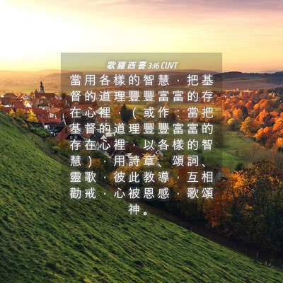 Picture 04 - 歌 羅 西 書 3:16 CUVT - 當 用 各 樣 的 智 慧 ， 把 基 督 的 - Bible Verse Picture