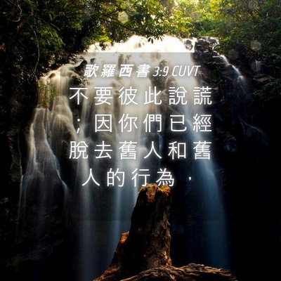 Picture 04 - 歌 羅 西 書 3:9 CUVT - 不 要 彼 此 說 謊 ； 因 你 們 已 經 - Bible Verse Picture
