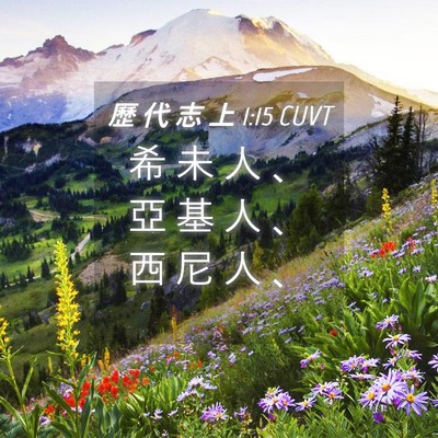Picture 04 - 歷 代 志 上 1:15 CUVT - 希 未 人 、 亞 基 人 、 西 尼 人 - Bible Verse Picture