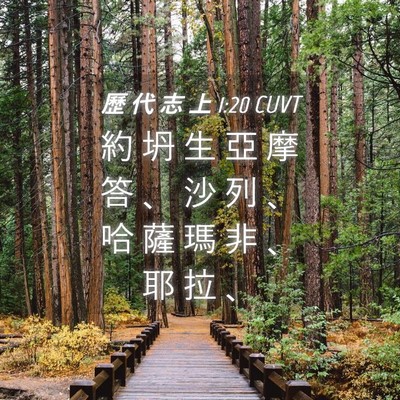 Picture 04 - 歷 代 志 上 1:20 CUVT - 約 坍 生 亞 摩 答 、 沙 列 、 哈 薩 - Bible Verse Picture