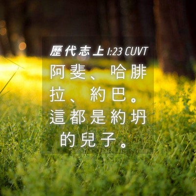 Picture 04 - 歷 代 志 上 1:23 CUVT - 阿 斐 、 哈 腓 拉 、 約 巴 。 這 都 - Bible Verse Picture