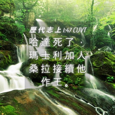 Picture 04 - 歷 代 志 上 1:47 CUVT - 哈 達 死 了 ， 瑪 士 利 加 人 桑 拉 - Bible Verse Picture