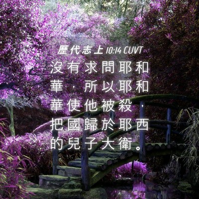 Picture 04 - 歷 代 志 上 10:14 CUVT - 沒 有 求 問 耶 和 華 ， 所 以 耶 和 - Bible Verse Picture