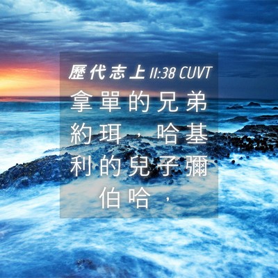 Picture 04 - 歷 代 志 上 11:38 CUVT - 拿 單 的 兄 弟 約 珥 ， 哈 基 利 的 - Bible Verse Picture