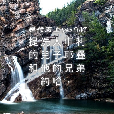 Picture 04 - 歷 代 志 上 11:45 CUVT - 提 洗 人 申 利 的 兒 子 耶 疊 和 他 - Bible Verse Picture