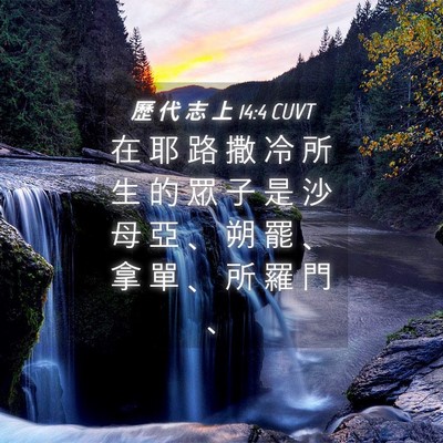 Picture 04 - 歷 代 志 上 14:4 CUVT - 在 耶 路 撒 冷 所 生 的 眾 子 是 沙 - Bible Verse Picture