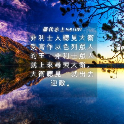Picture 04 - 歷 代 志 上 14:8 CUVT - 非 利 士 人 聽 見 大 衛 受 膏 作 以 - Bible Verse Picture